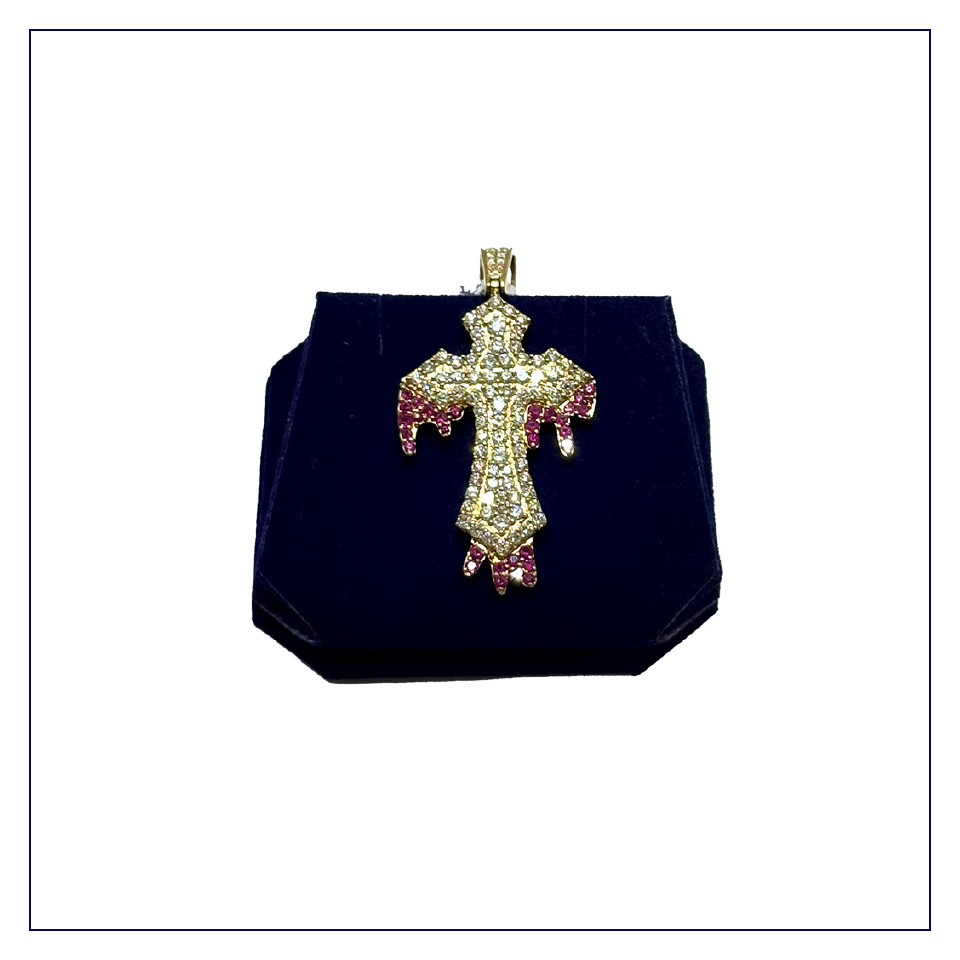The Rose Drip Custom Cross (2.5CTW)