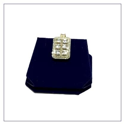 The Executive Grid Baguette Dog Tag (2.75 CTW)