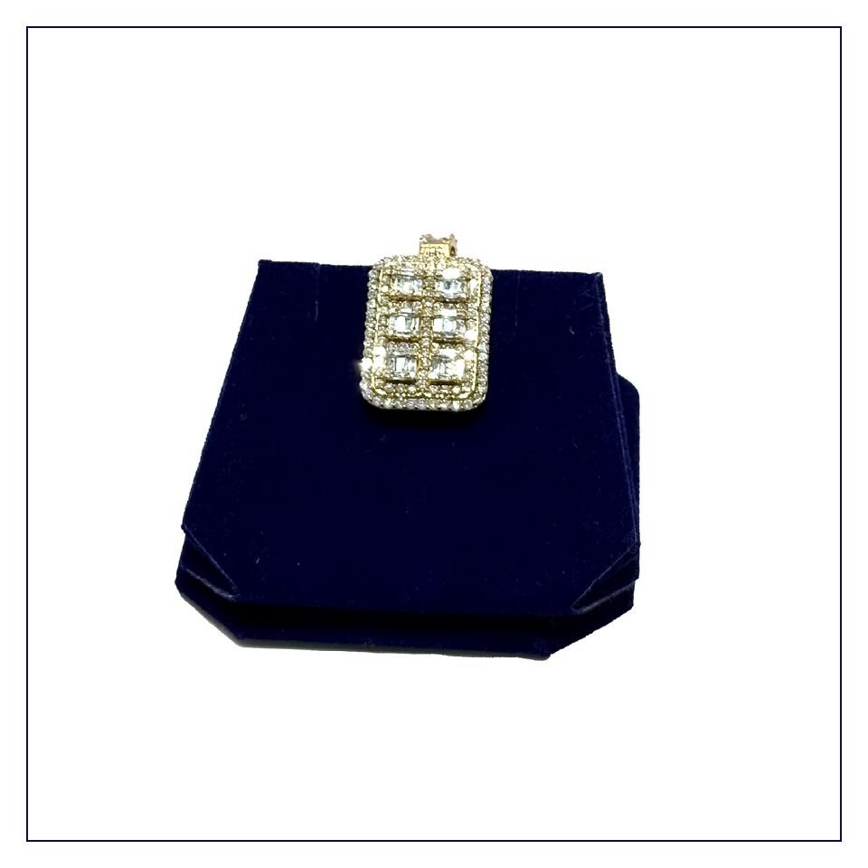 The Executive Grid Baguette Dog Tag (2.75 CTW)