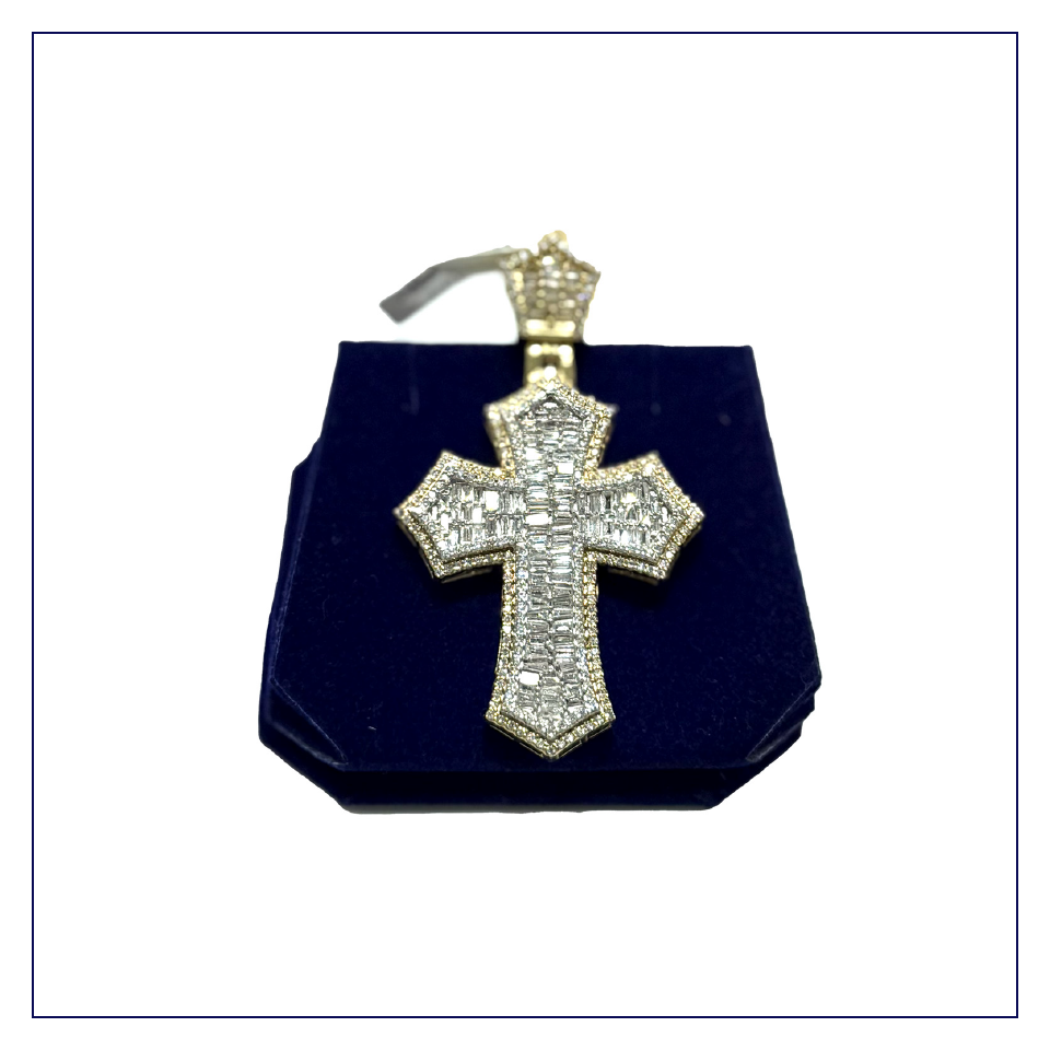 The Imperial Two-Tone Baguette Cross (2.65 CTW)