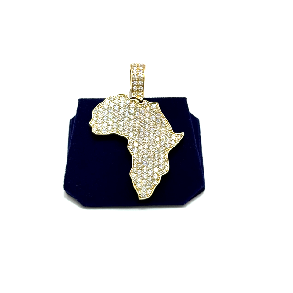 The Continental Solid Gold Africa Pendant (7.00 CTW)