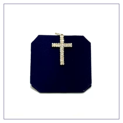 The Blush Twin-Row Iced Cross (1.80 CTW)