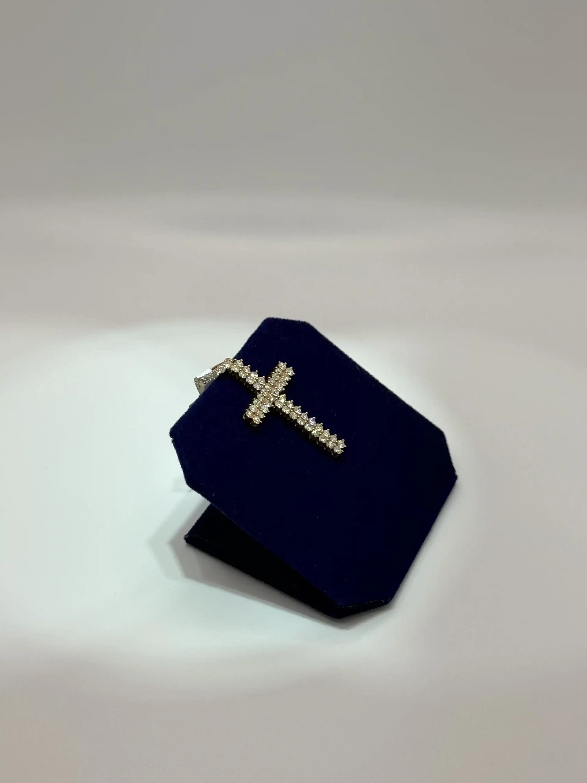 The Blush Twin-Row Iced Cross (1.80 CTW) - Image 2
