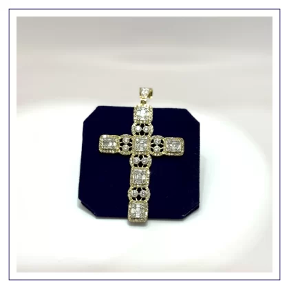 "The ""Unity Link"" Baguette & Solitaire Cross (4.15 CTW) "