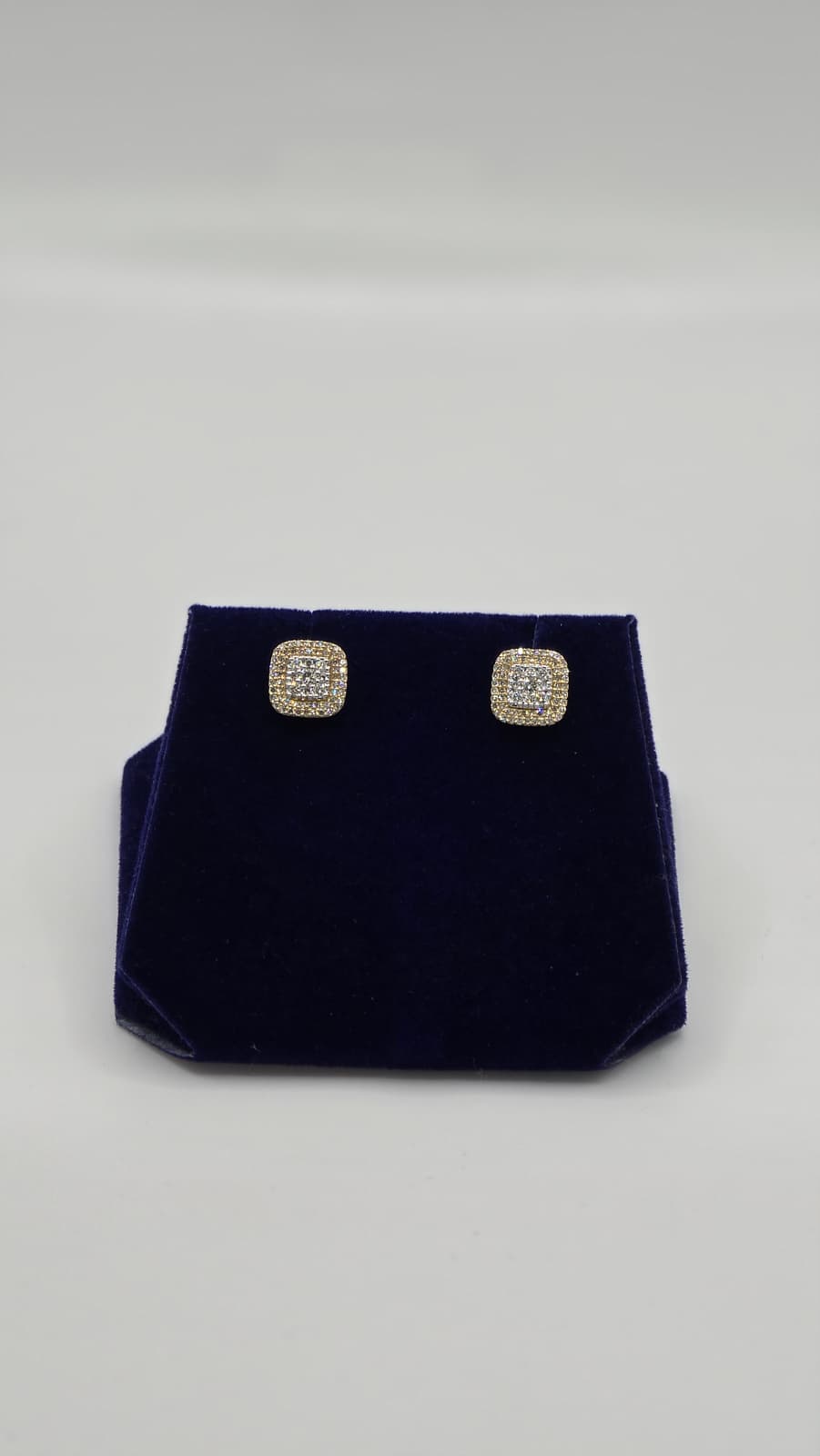 0.375 CTW Natural Diamond Cushion Halo Studs (10K Yellow Gold)