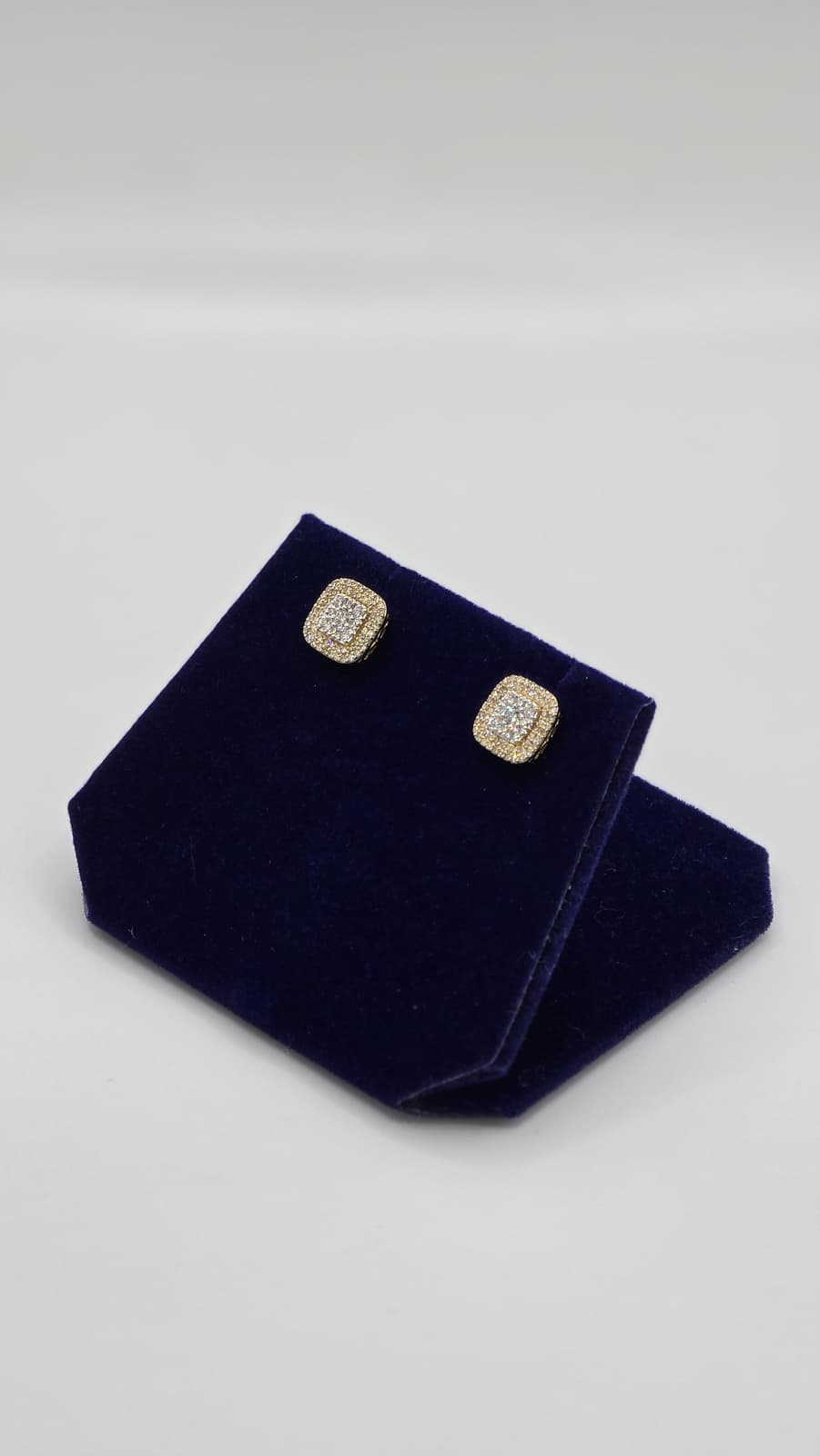 0.375 CTW Natural Diamond Cushion Halo Studs (10K Yellow Gold) - Image 4