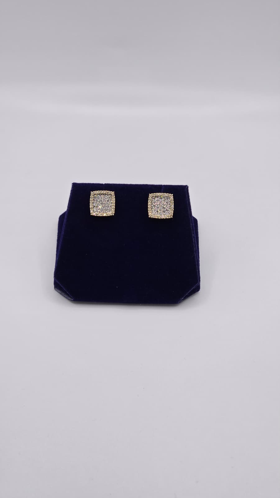 0.9 CTW Natural Diamond Cushion Pave Studs (10K Yellow Gold) - Image 3