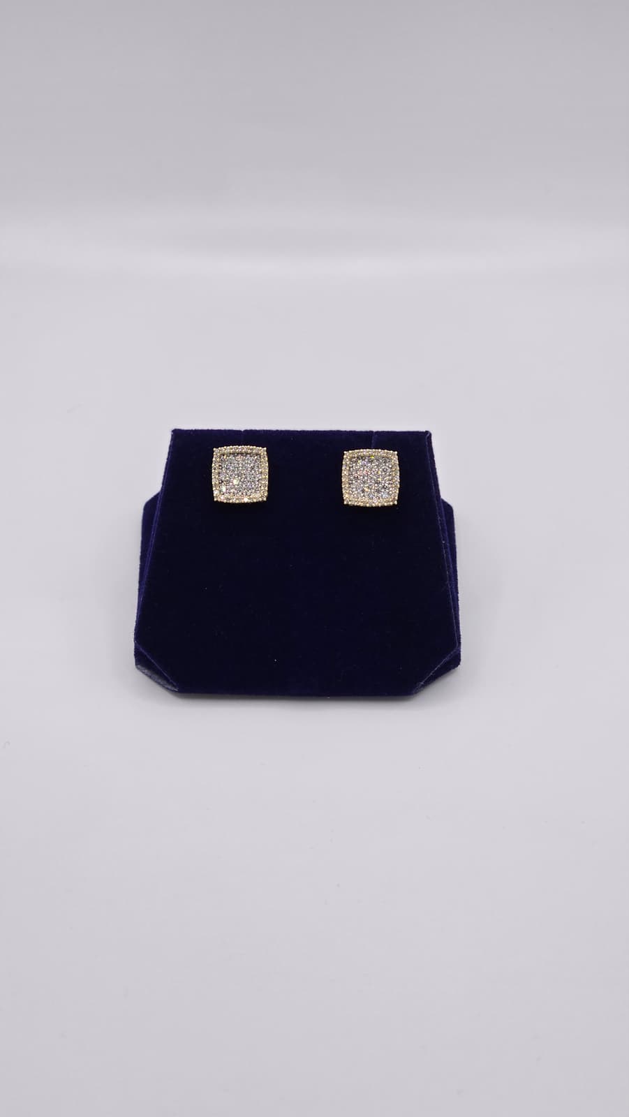 0.9 CTW Natural Diamond Cushion Pave Studs (10K Yellow Gold) - Image 4