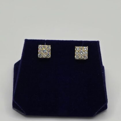 1.49 CTW Lab-Grown Diamond Square Princess-Cut Studs (10K Yellow Gold)