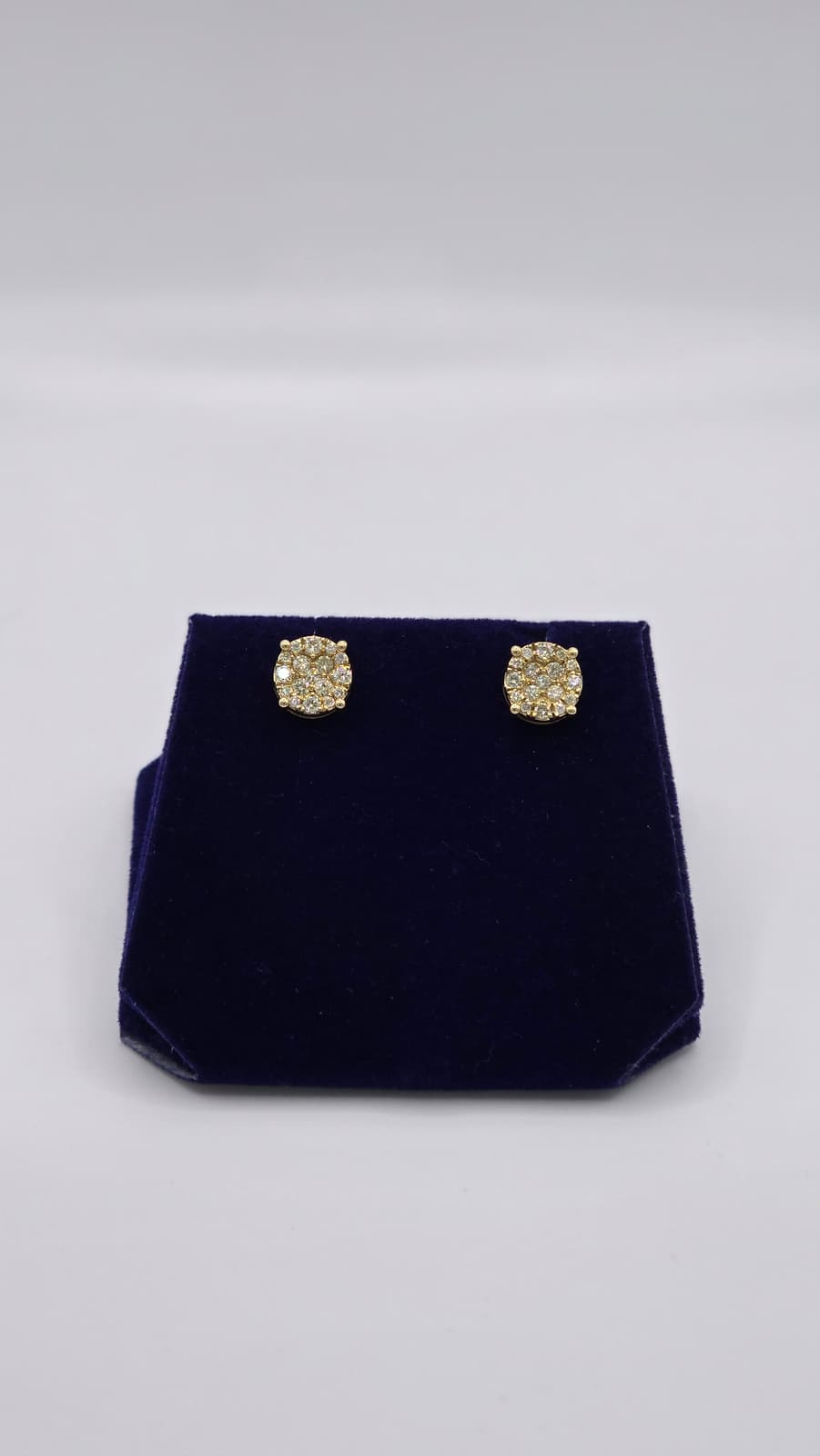 0.75 CTW Natural Diamond Square Princess-Cut Studs (10K Yellow Gold)