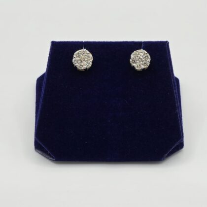 1.25 CTW Natural Diamond Square Princess-Cut Studs (10K White Gold)