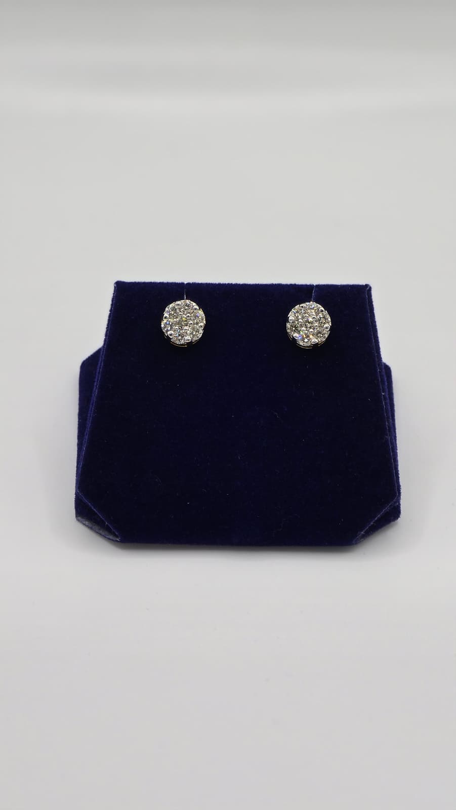 1.25 CTW Natural Diamond Square Princess-Cut Studs (10K White Gold) - Image 2