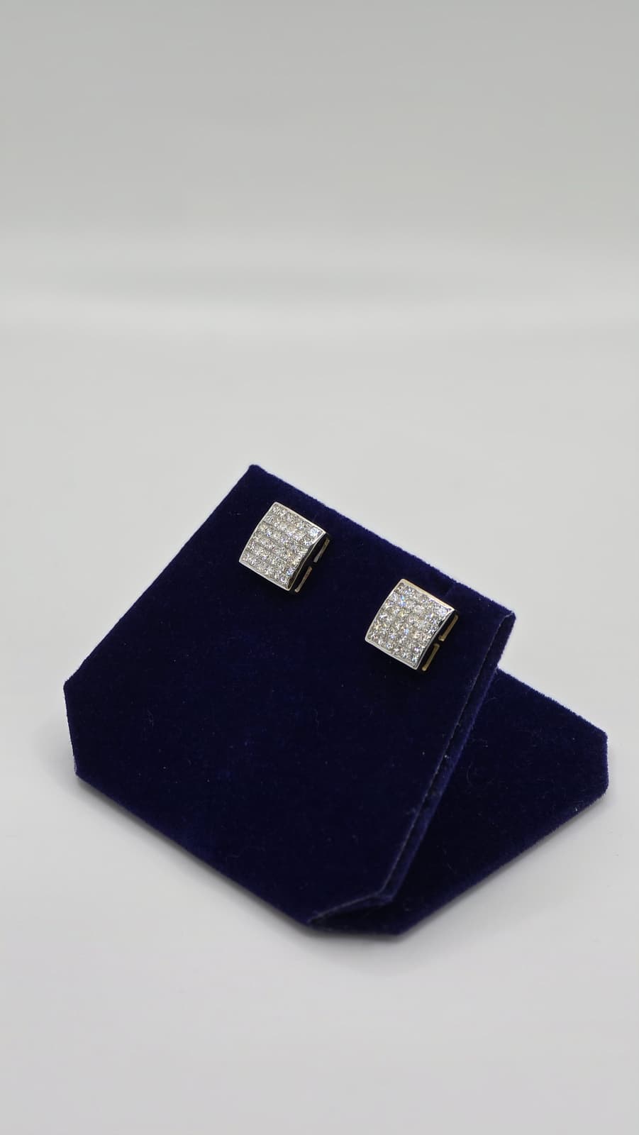 1.05 CTW Natural Diamond Square Cluster Studs (14K Yellow Gold) - Image 3