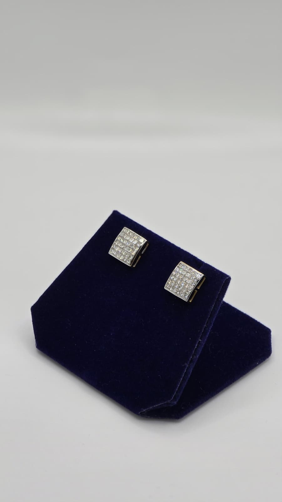 1.05 CTW Natural Diamond Square Cluster Studs (14K Yellow Gold) - Image 4