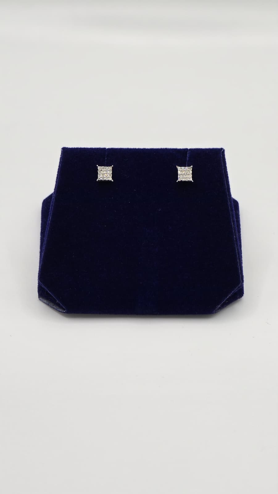 0.10 CTW Natural Diamond Square Princess-Cut Studs (925 Sterling Silver)