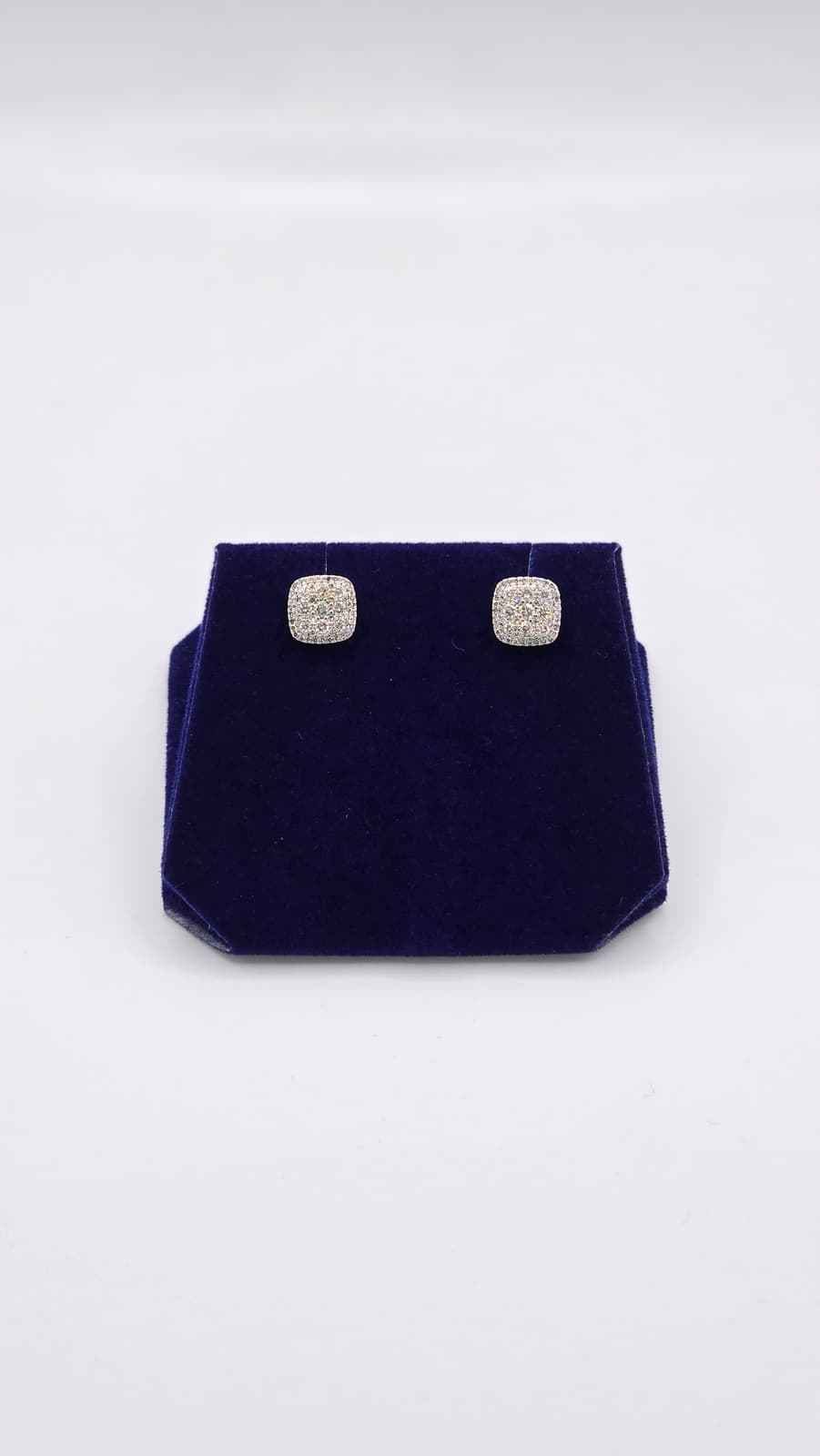 0.5 CTW Natural Diamond Cushion Pave Studs (10K White Gold) - Image 2