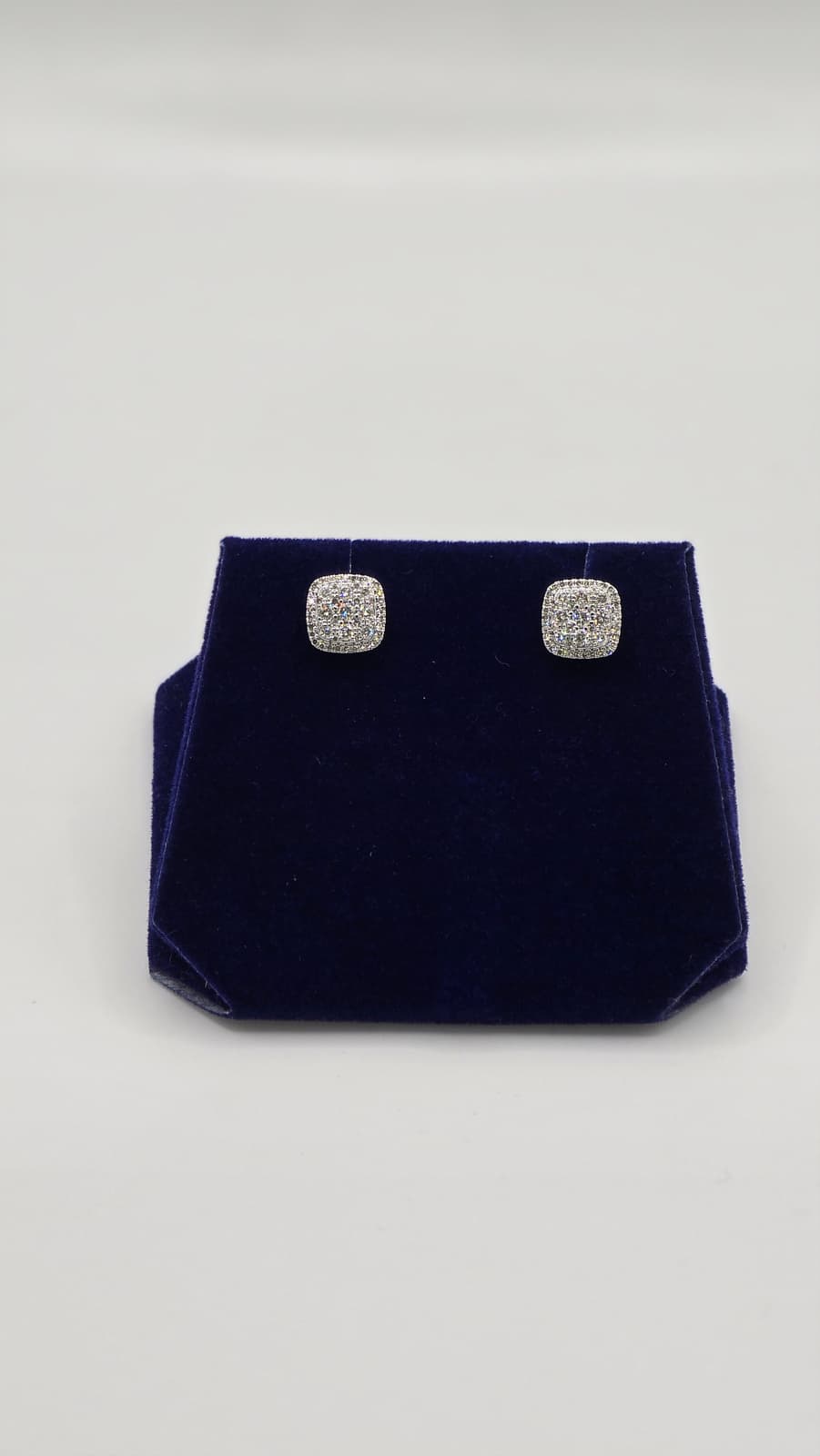0.5 CTW Natural Diamond Cushion Pave Studs (10K White Gold) - Image 3