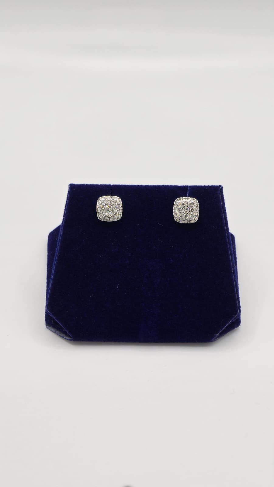 0.5 CTW Natural Diamond Cushion Pave Studs (10K White Gold) - Image 4