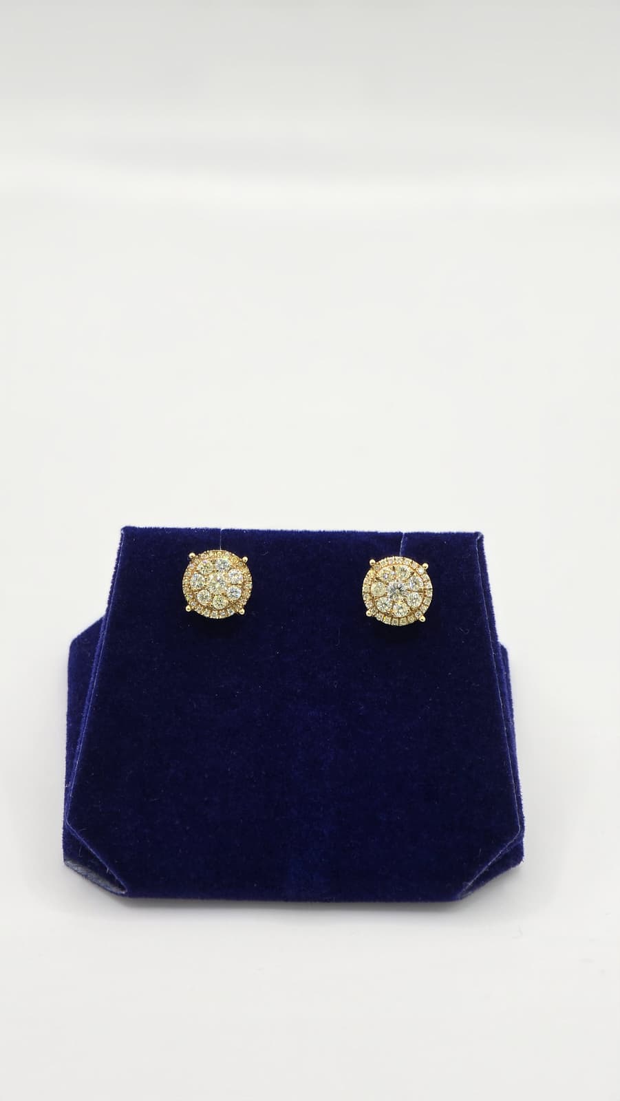 1.25 CTW Natural Diamond Round Cluster Studs (10K Yellow Gold)