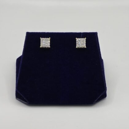 0.56 CTW Lab-Grown Diamond Square Princess-Cut Studs (10K Yellow Gold)