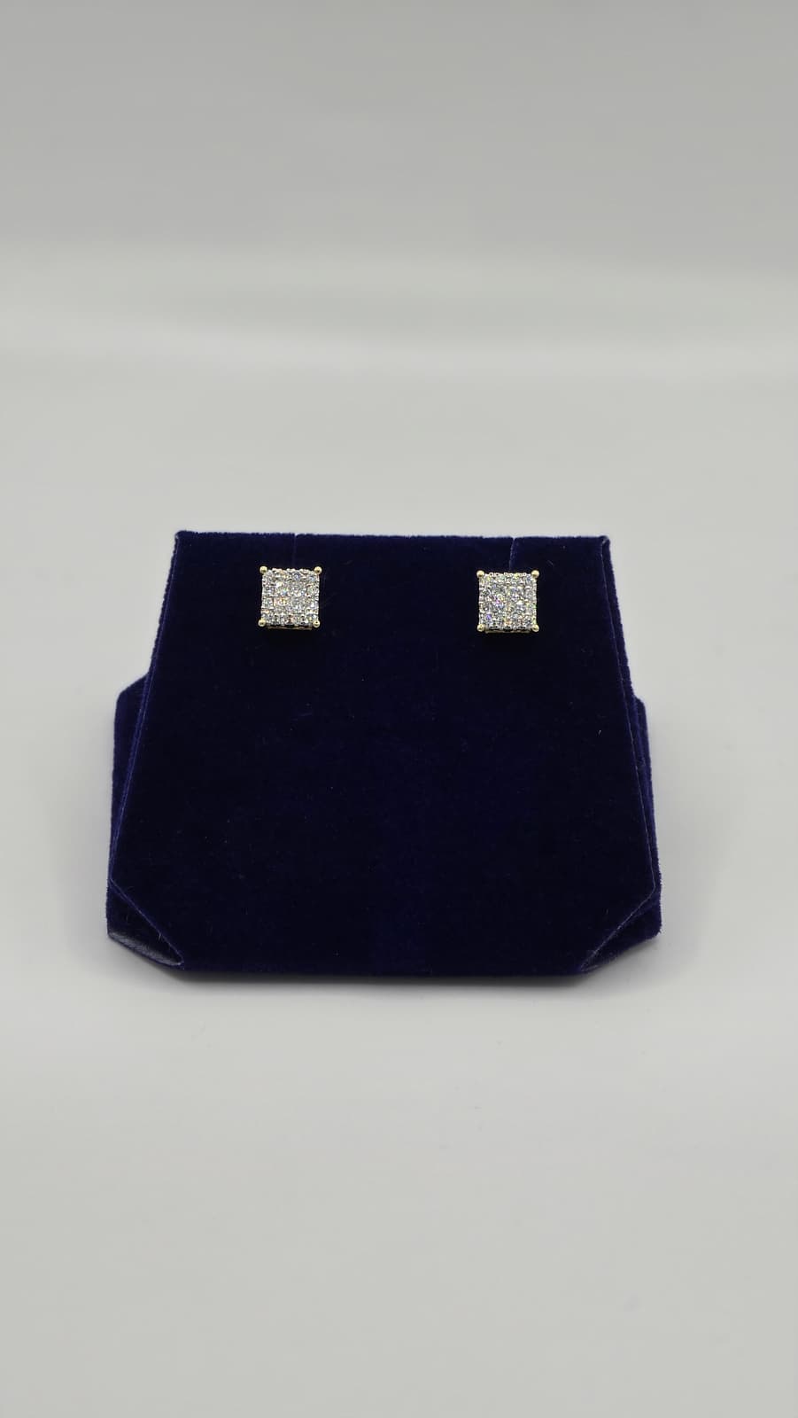0.56 CTW Lab-Grown Diamond Square Princess-Cut Studs (10K Yellow Gold) - Image 2