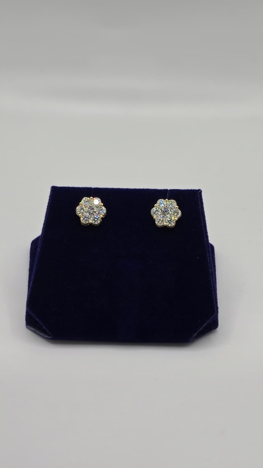 1.76 CTW Natural Diamond Flower-Cluster Studs (14K Yellow Gold)