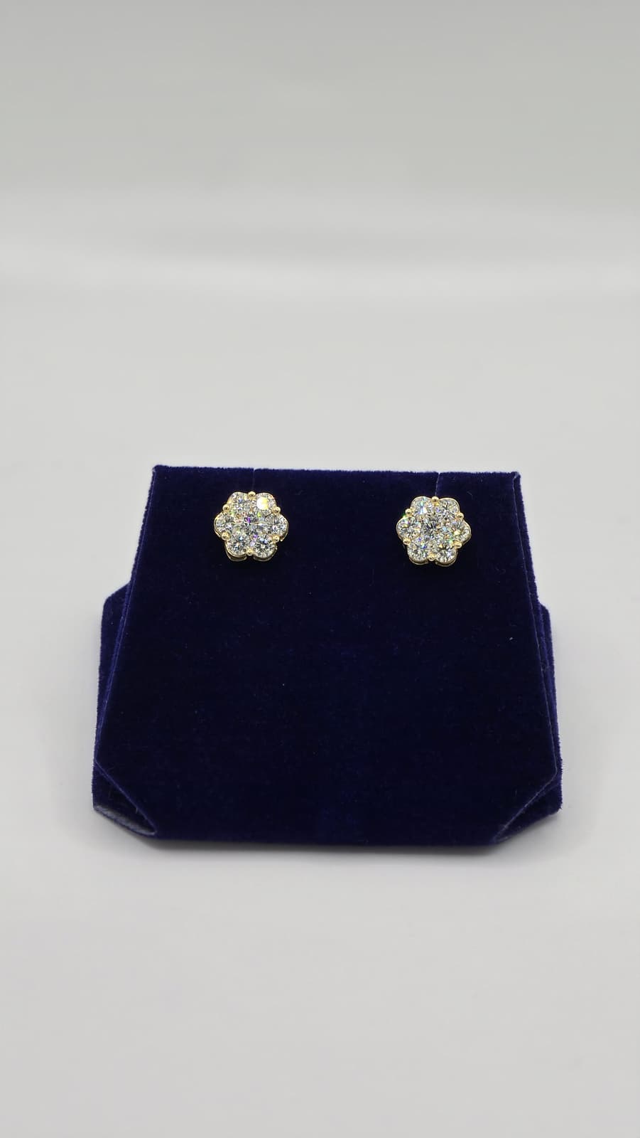 1.76 CTW Natural Diamond Flower-Cluster Studs (14K Yellow Gold) - Image 2