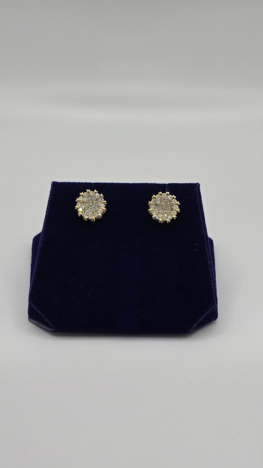 1.5 CTW Natural Diamond Flower-Cluster Studs (10K Yellow Gold)