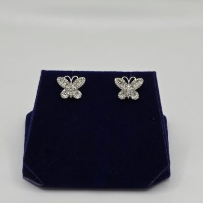 1 CTW Natural Diamond Butterfly Studs (10K White Gold)