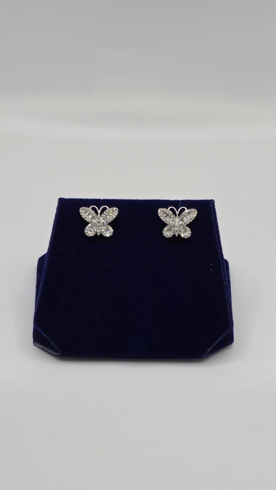 1 CTW Natural Diamond Butterfly Studs (10K White Gold) - Image 2
