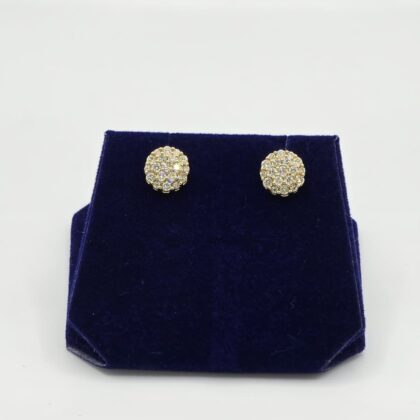 1.03 CTW Natural Diamond Round Cluster Studs (10K Yellow Gold)