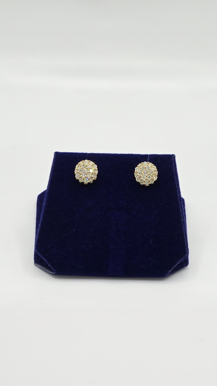 1.03 CTW Natural Diamond Round Cluster Studs (10K Yellow Gold)