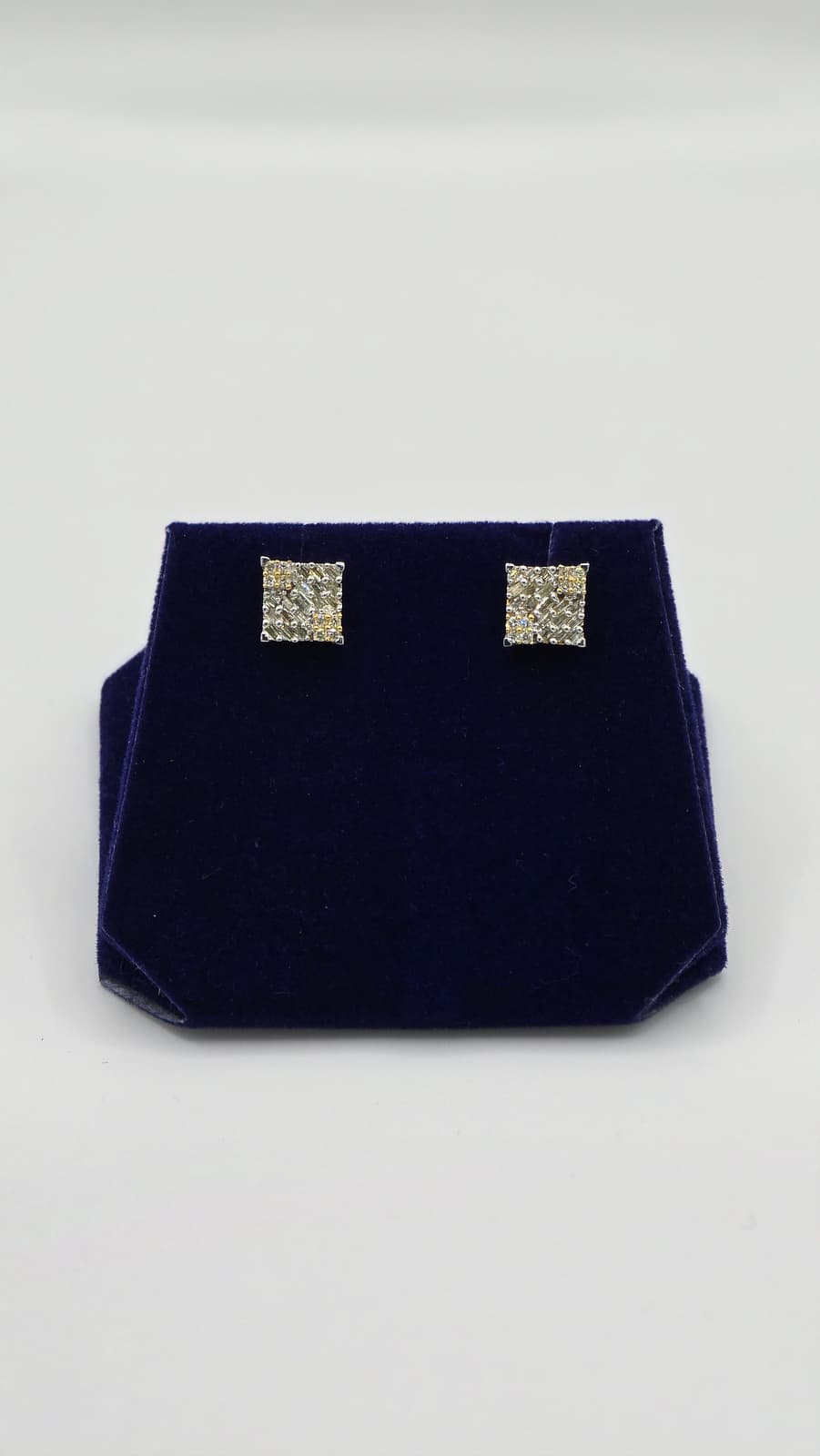 0.5 CTW Natural Diamond Square Baguette Studs (10K Two-Tone Gold) - Image 2