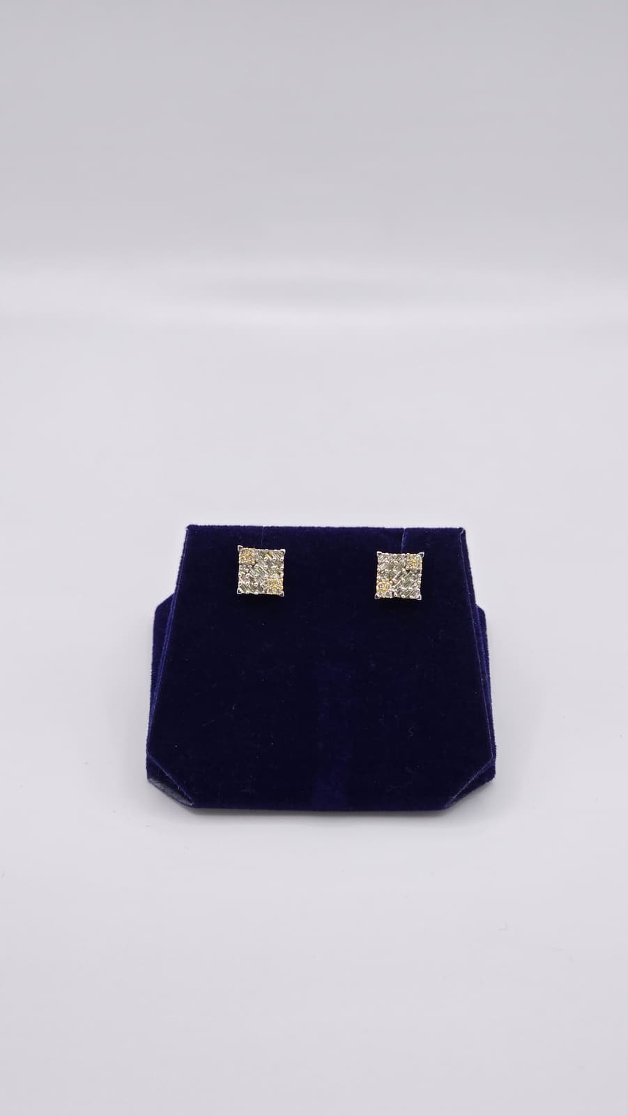 0.5 CTW Natural Diamond Square Baguette Studs (10K Two-Tone Gold) - Image 3