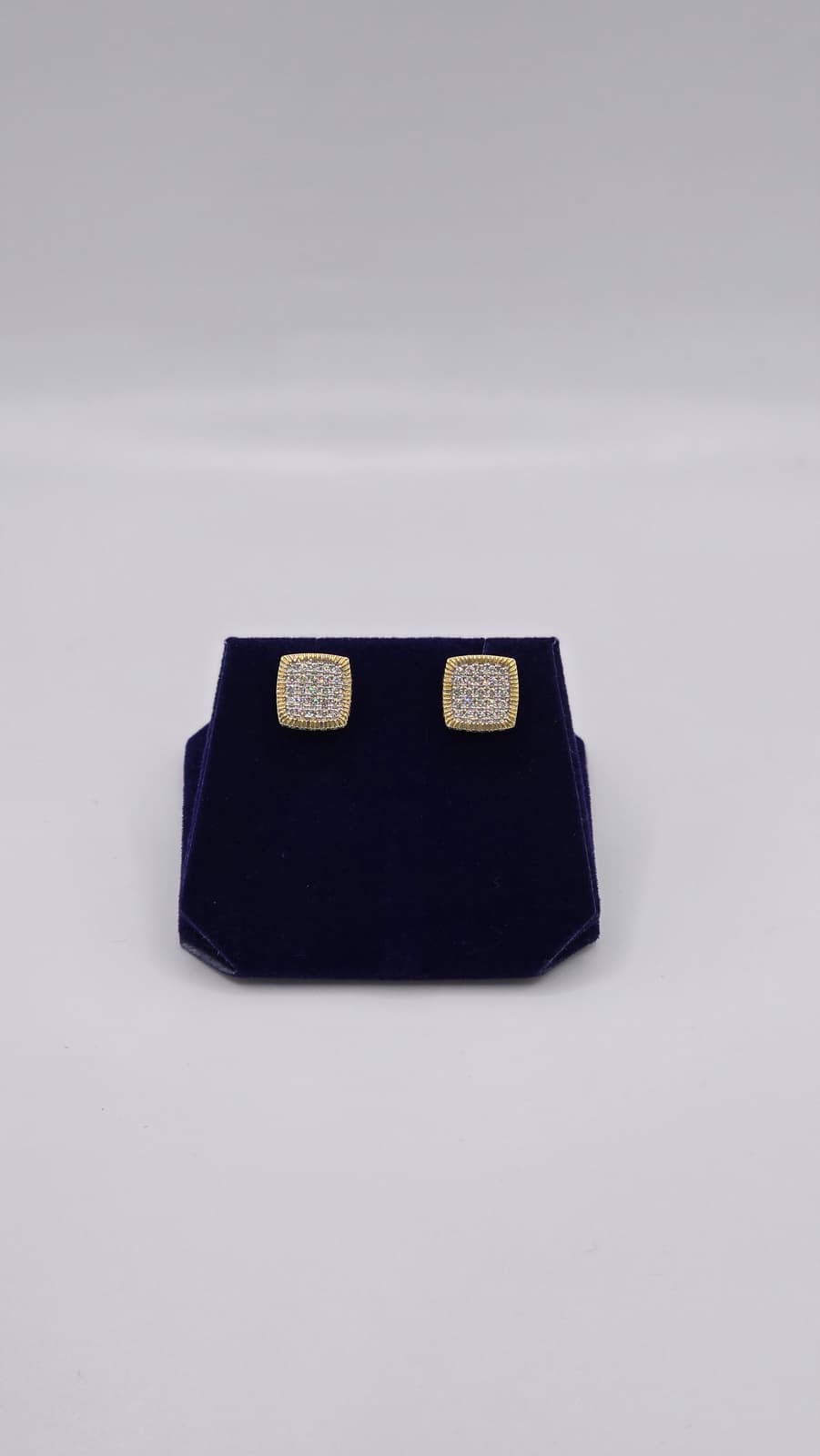 1.61 CTW Natural Diamond Cushion Cluster Studs (10K Yellow Gold) - Image 2