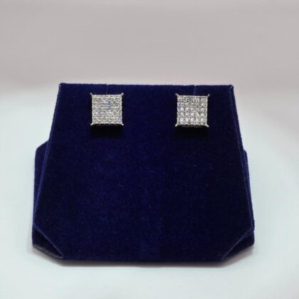0.5 CTW Natural Diamond Square Princess-Cut Studs (10K White Gold)
