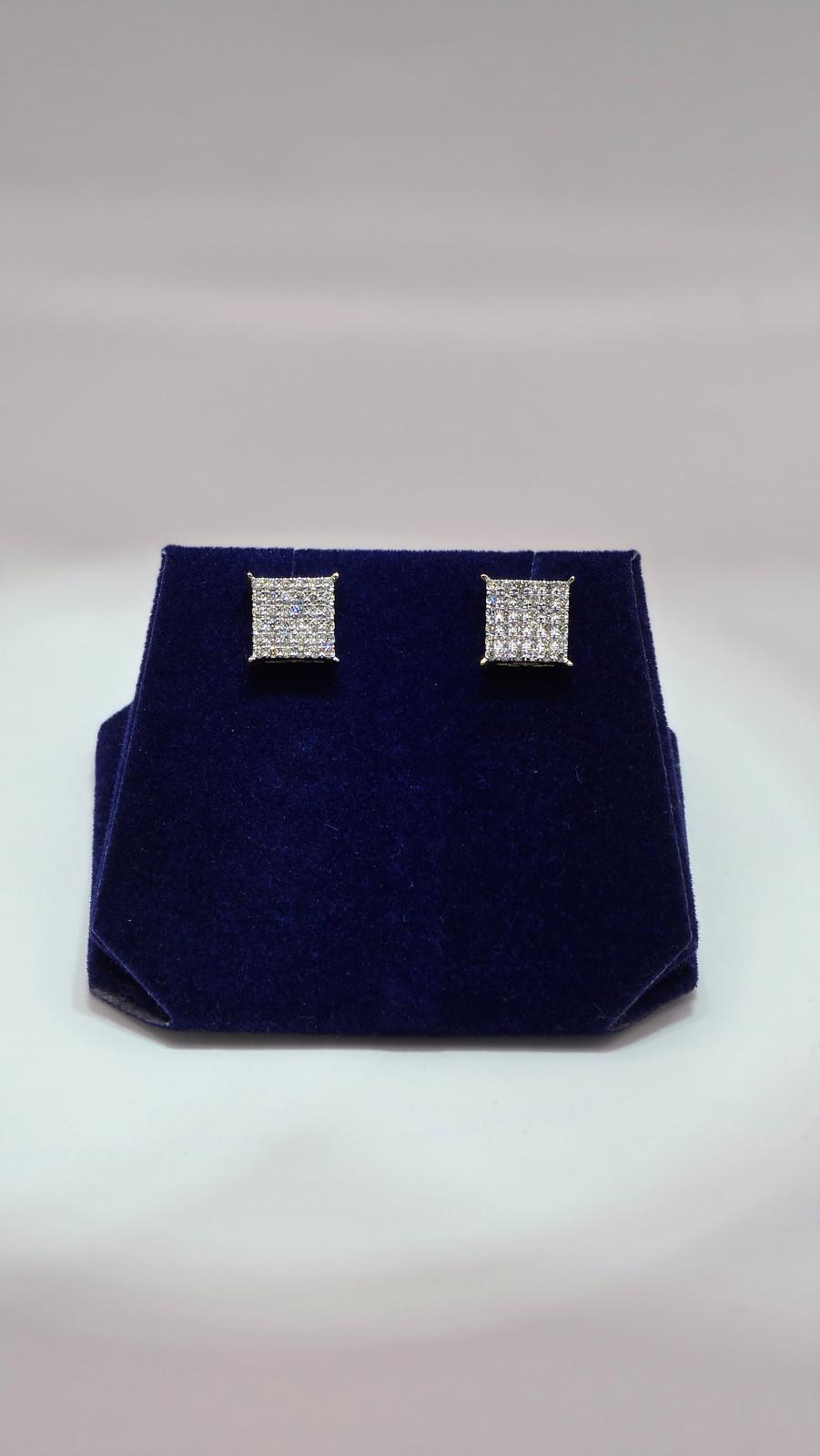 0.5 CTW Natural Diamond Square Princess-Cut Studs (10K White Gold)