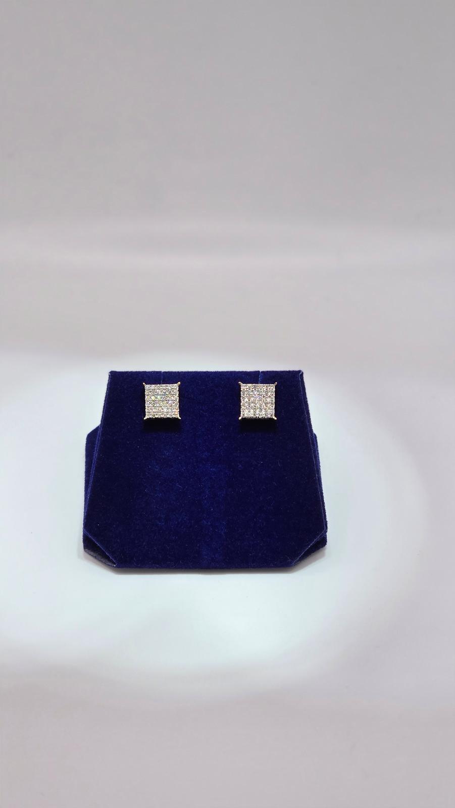 0.5 CTW Natural Diamond Square Princess-Cut Studs (10K White Gold) - Image 3