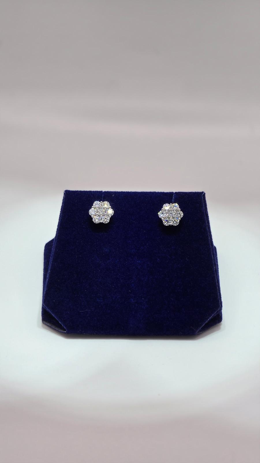 0.17 CTW Natural Diamond Flower-Cluster Studs (10K White Gold)