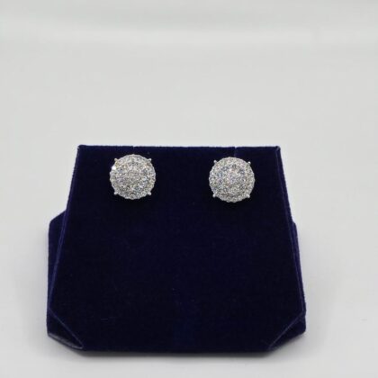 1.62 CTW Natural Diamond Round Cluster Studs (14K White Gold)