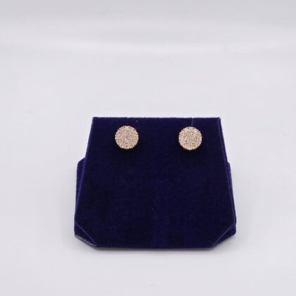 1 CTW Lab-Grown Diamond Round Pave Studs (14K White Gold)