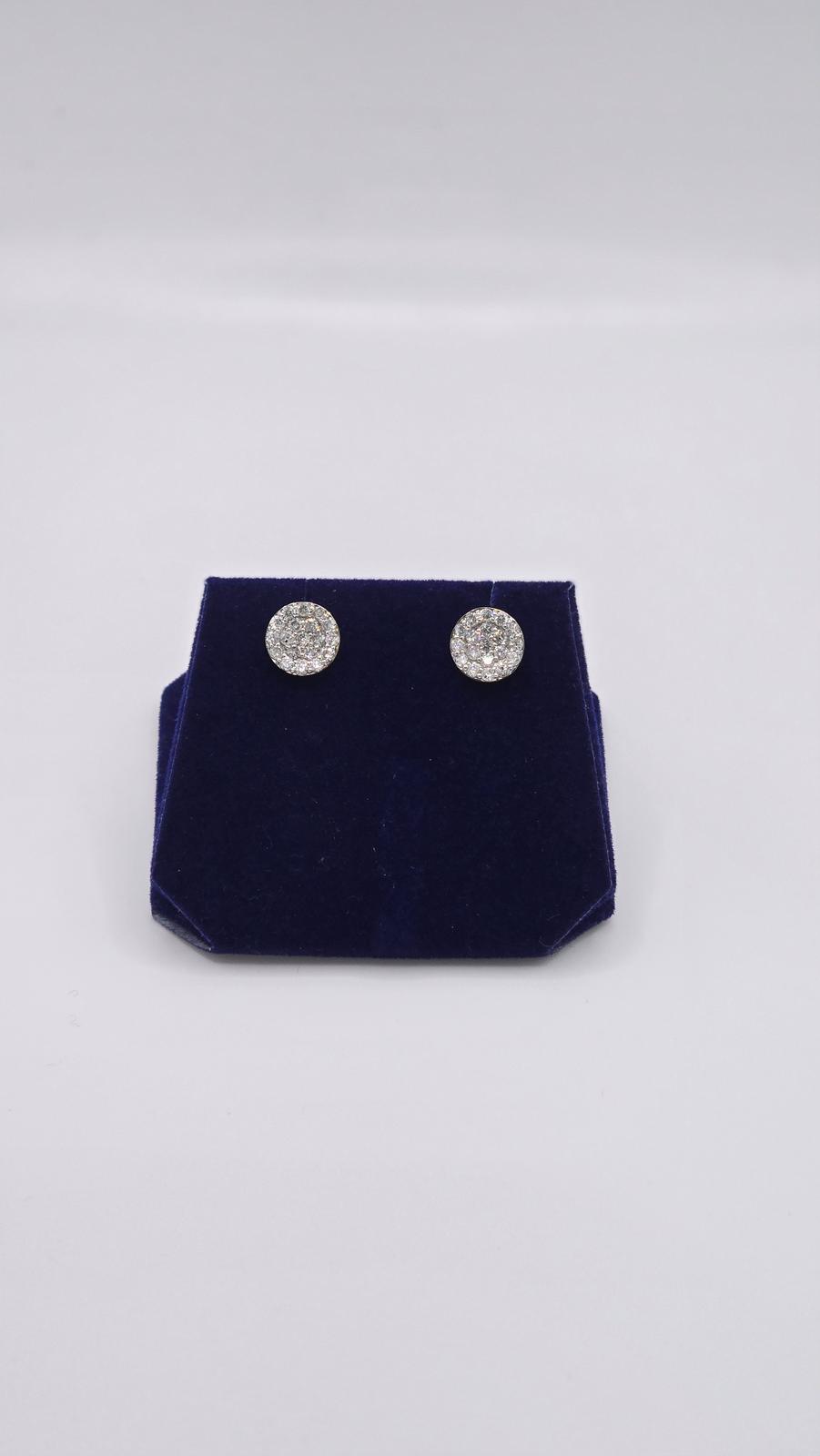 0.75 CTW Natural Diamond Round Pave Studs (10K White Gold) - Image 2