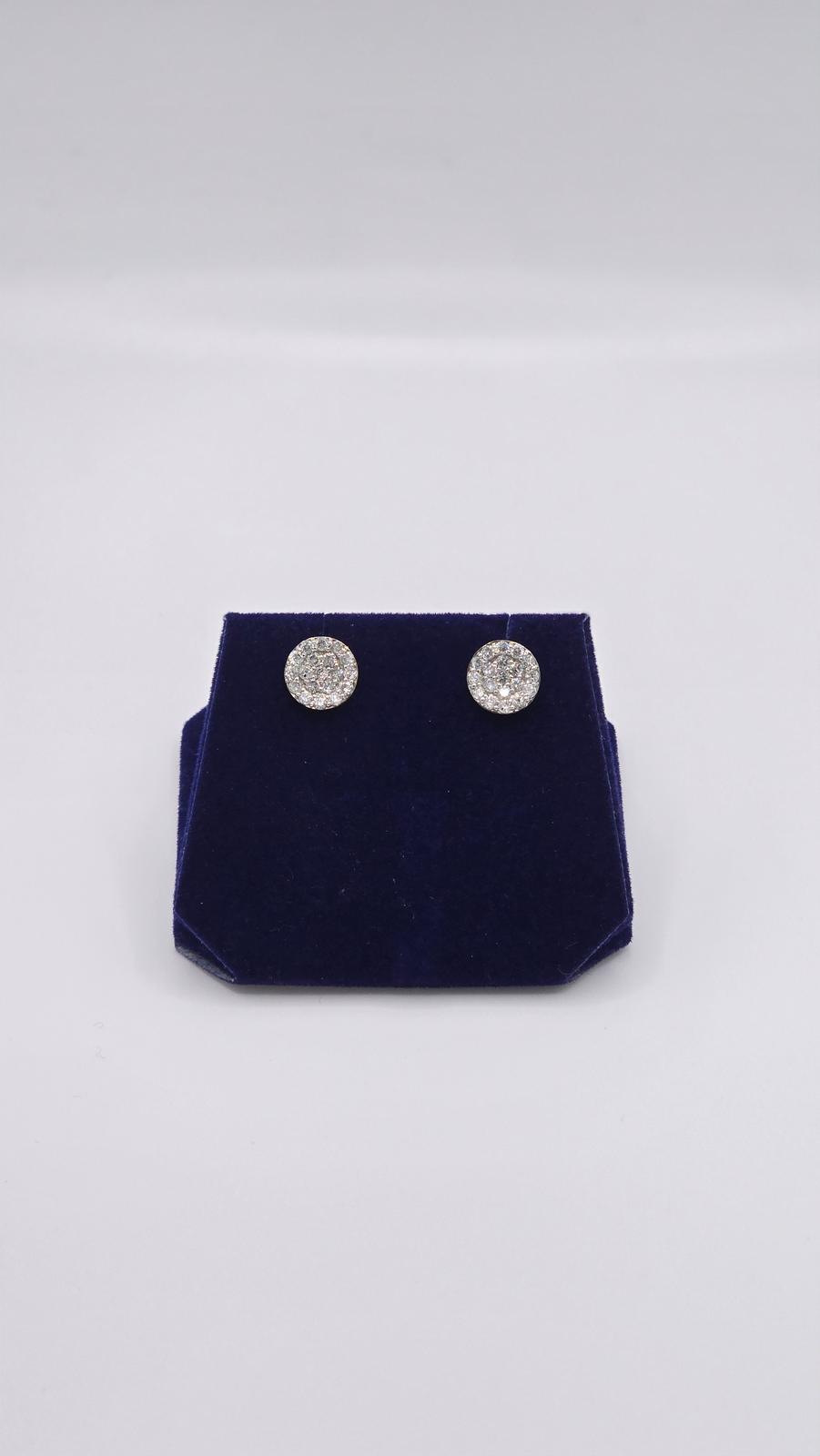 0.75 CTW Natural Diamond Round Pave Studs (10K White Gold) - Image 3