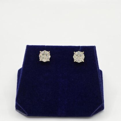 0.75 CTW Natural Diamond Round Cluster Studs (10K Yellow Gold)