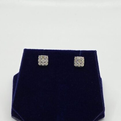 0.6 CTW Natural Diamond Cushion Halo Studs (10K White Gold)