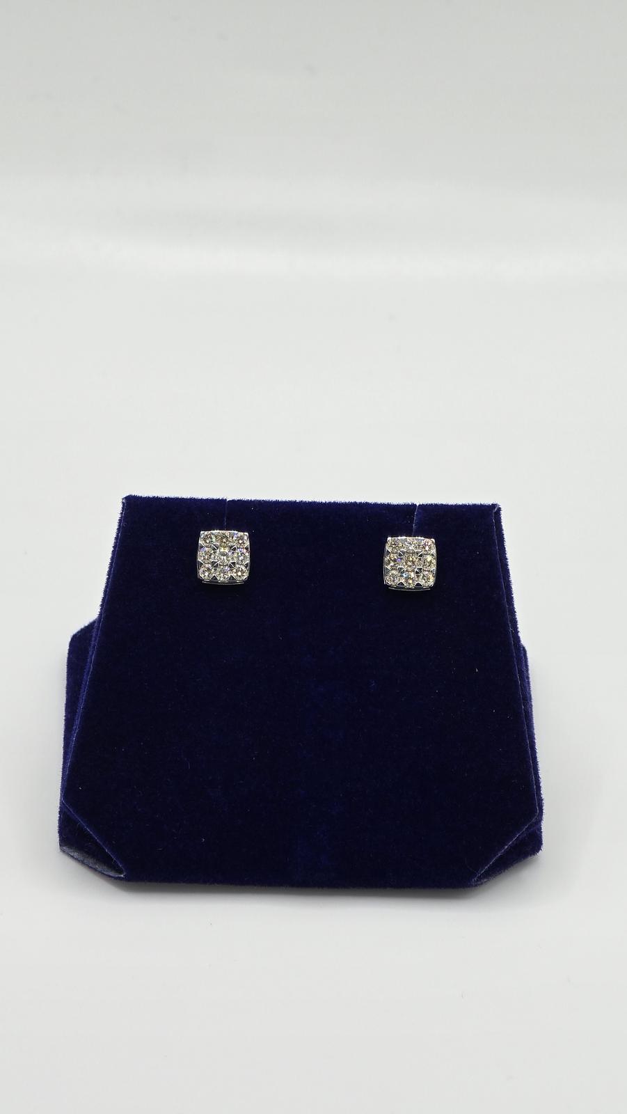 0.6 CTW Natural Diamond Cushion Halo Studs (10K White Gold)