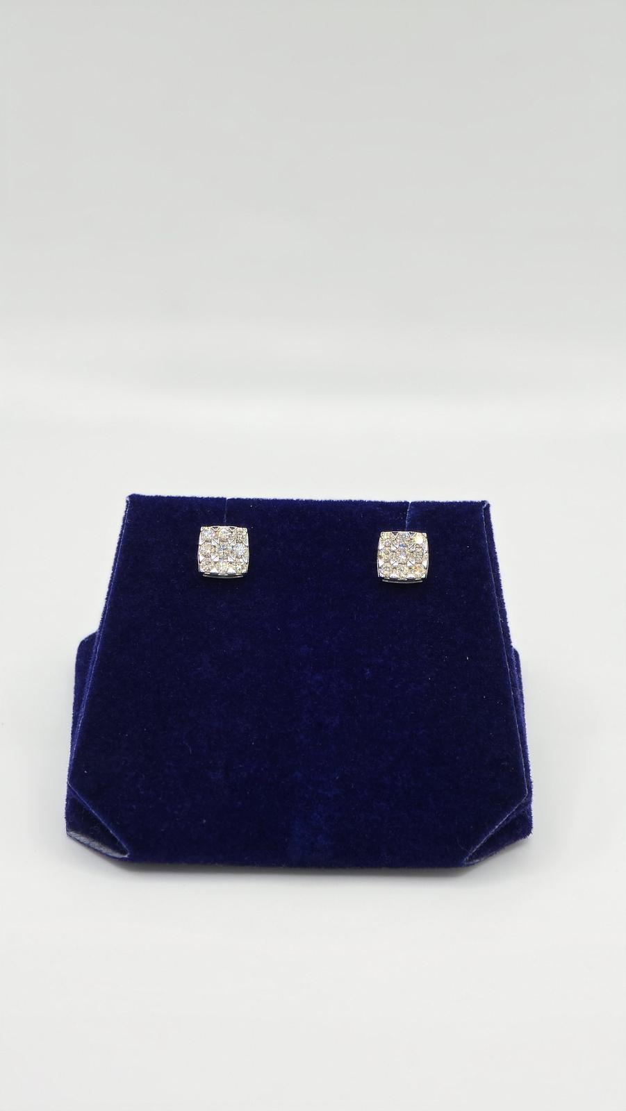 0.6 CTW Natural Diamond Cushion Halo Studs (10K White Gold) - Image 4