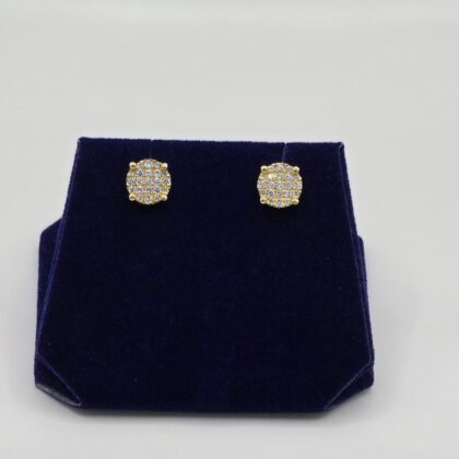 0.6 CTW Lab-Grown Diamond Round Cluster Studs (10K Yellow Gold)