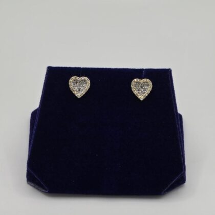 0.75 CTW Natural Diamond Heart Baguette Studs (10K Yellow Gold)