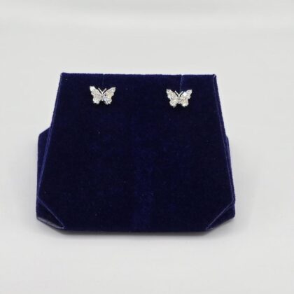 0.25 CTW Lab-Grown Diamond Butterfly Studs (10K White Gold)